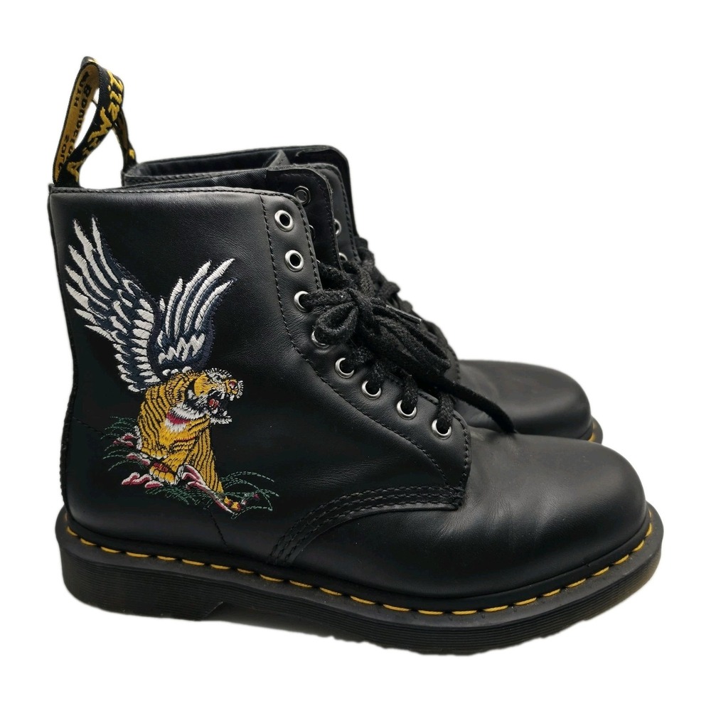 Dr. Martens 1460 LIMITED EDITION Souvenir Boots Black Embroidered Art M 9 W 10